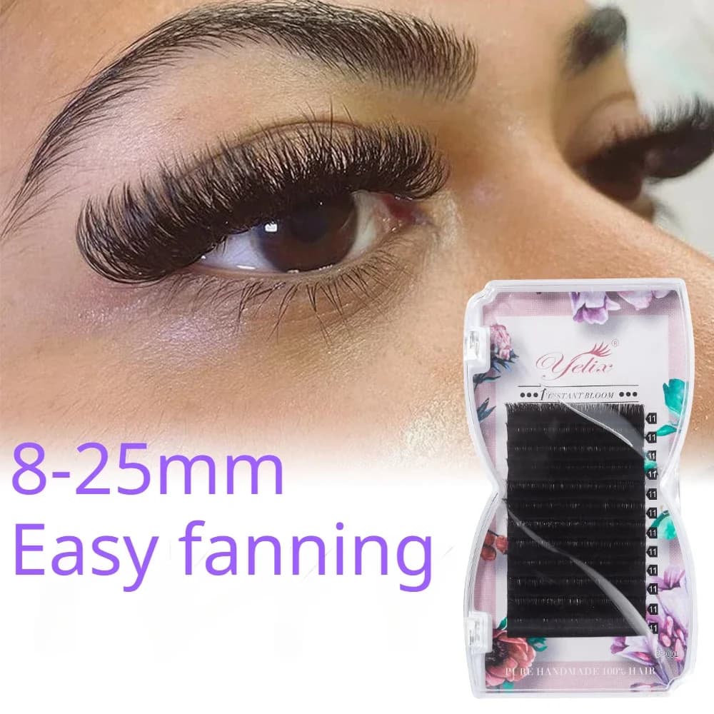 Enkel-fanning vippeextensions 0.07mm 8-25mm