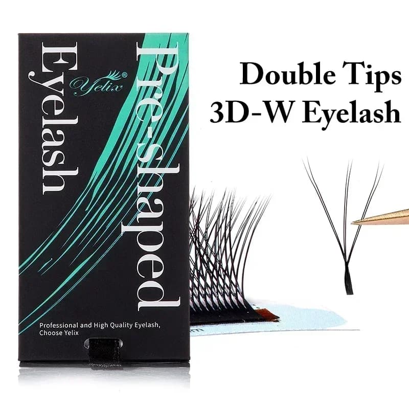 Naturlige myke 3D-8D W-form ferdige vifteøyevipper