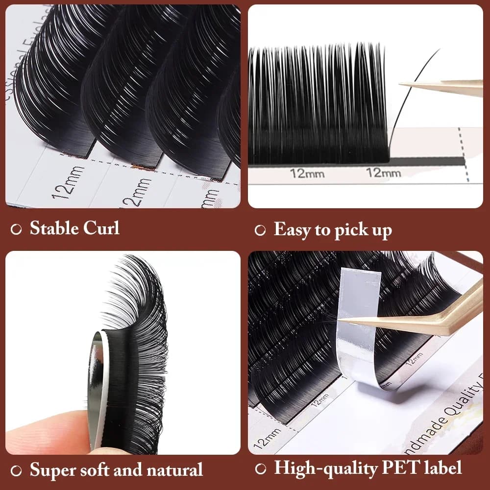 Super Matte Klassiske Individuelle Vippeextensions 0,18mm