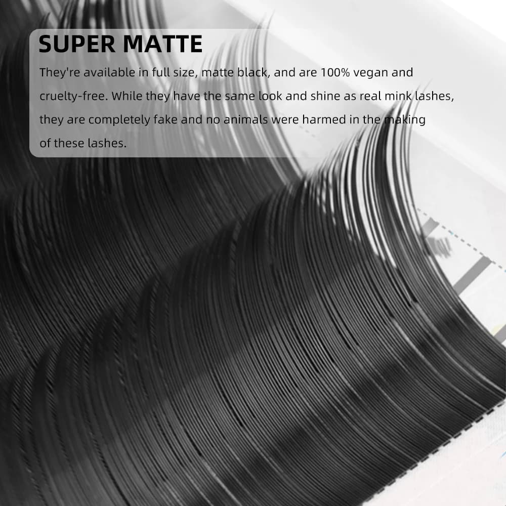 Super matt svart C/D kurl volum- og klassiske vipper