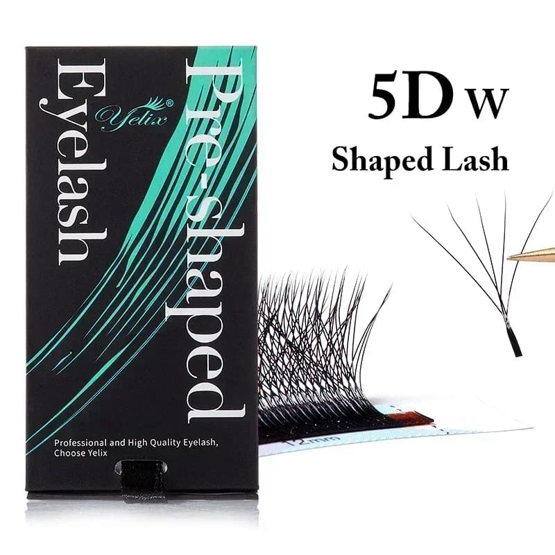 Naturlige myke 3D-8D W-form ferdige vifteøyevipper