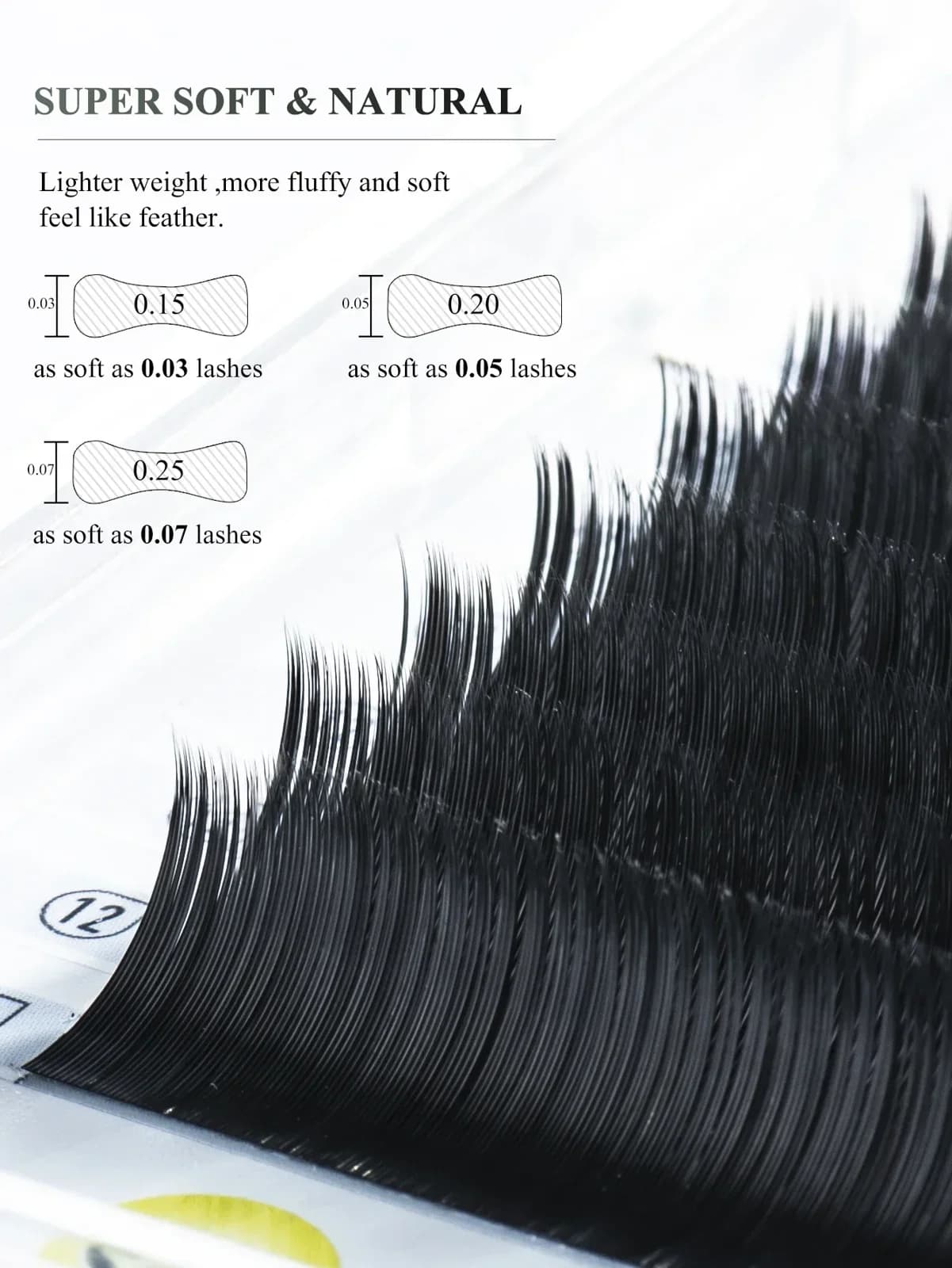 Klassiske Ellipse Flate Matte Naturlige Vippeextensions