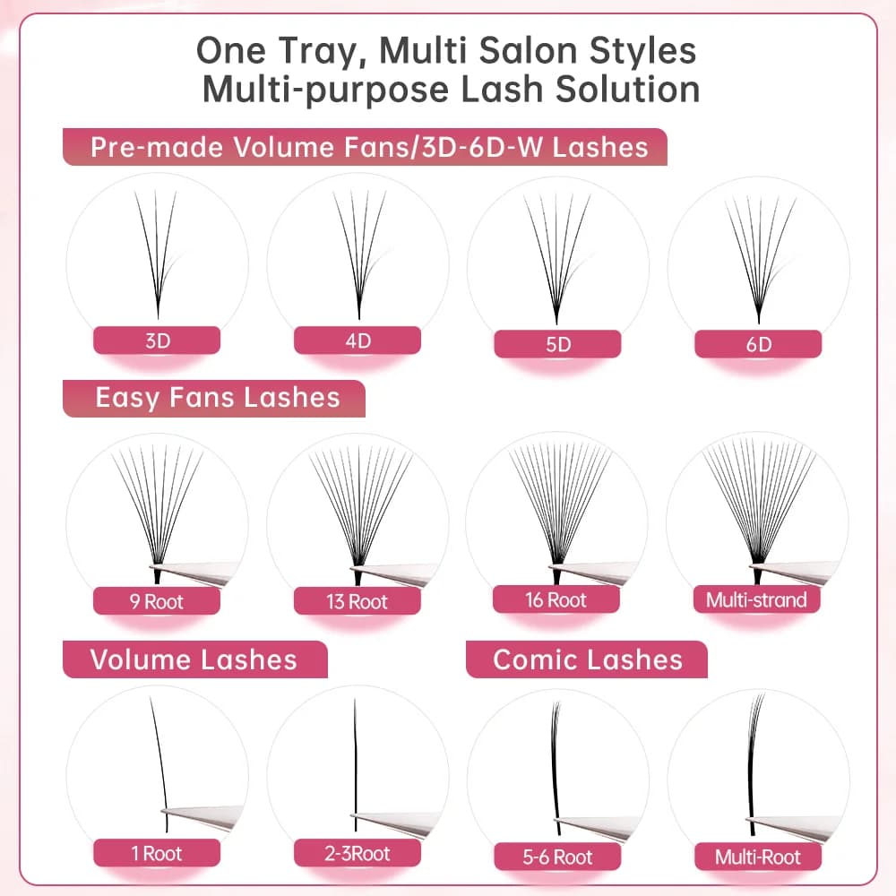 Easy Fanning Smart Bloom blandet lengde vipper