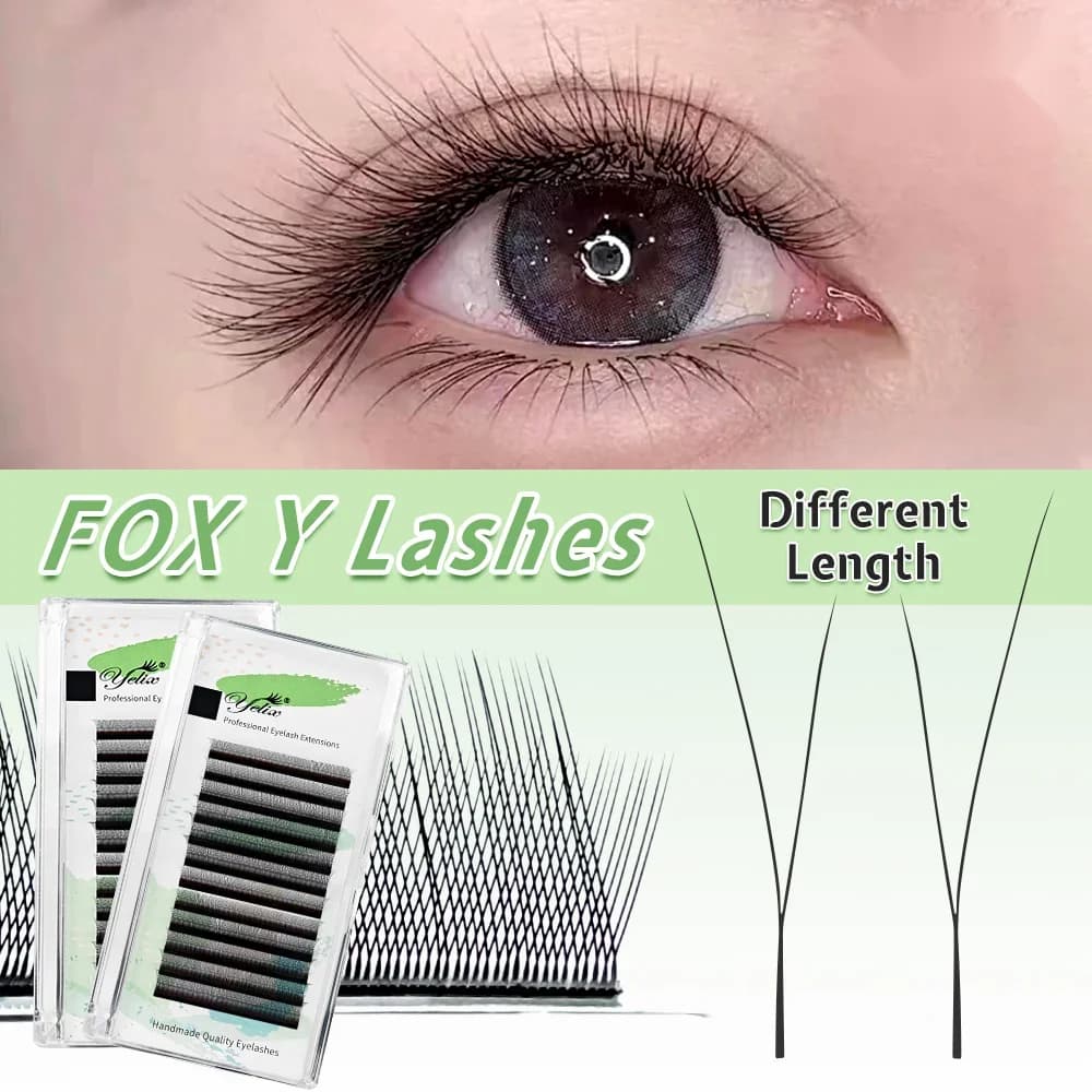 Fox Y-form B/C Curl Ferdige Viftevipper Mix 8-13mm