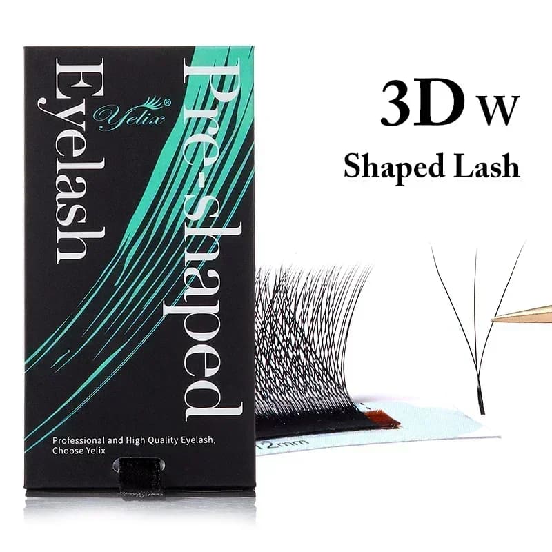 Naturlige myke 3D-8D W-form ferdige vifteøyevipper