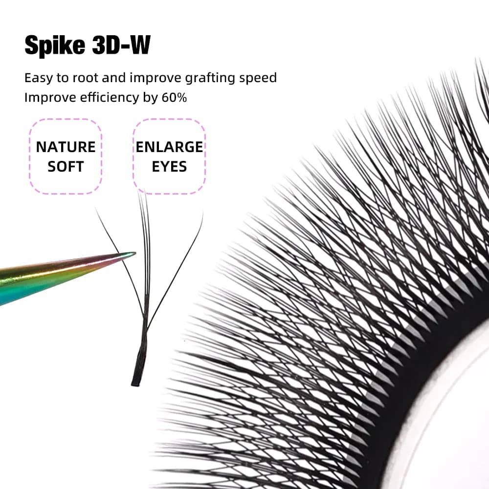 Svarte og lilla spike 3D-W fluffy volumeflater