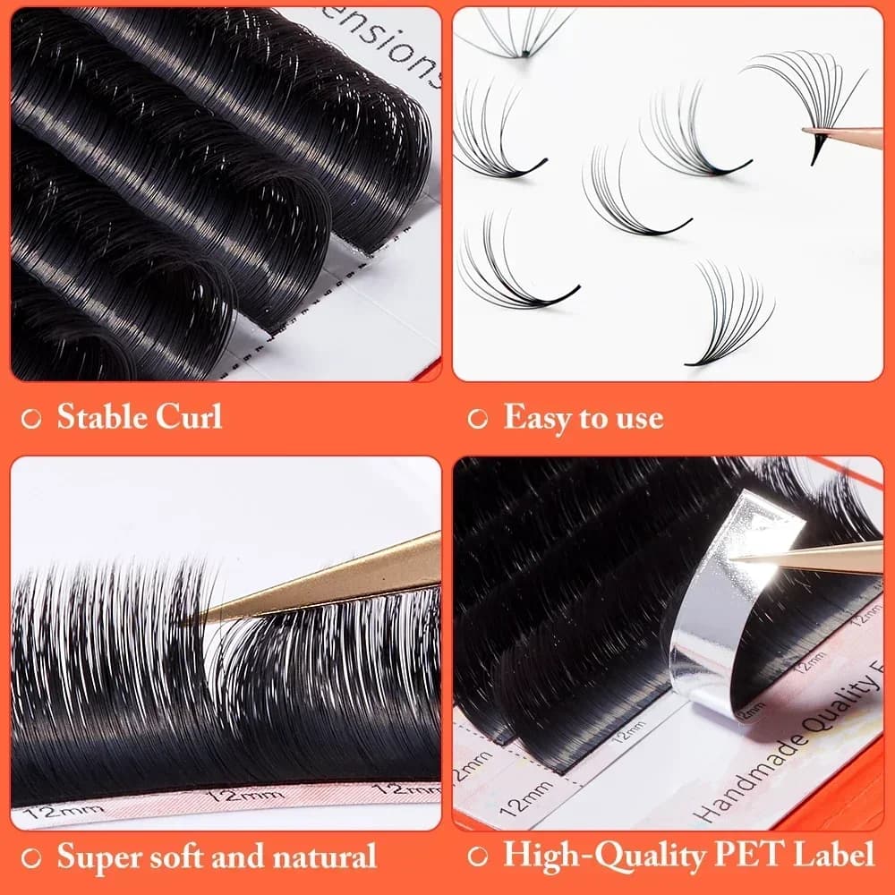Super Matte Mega Volume D Krøll Easy Fan Vipper 8-15mm