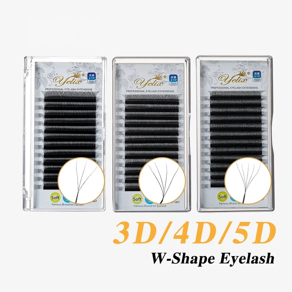 YY og 3D/4D/5D W-form ferdige volumvipper