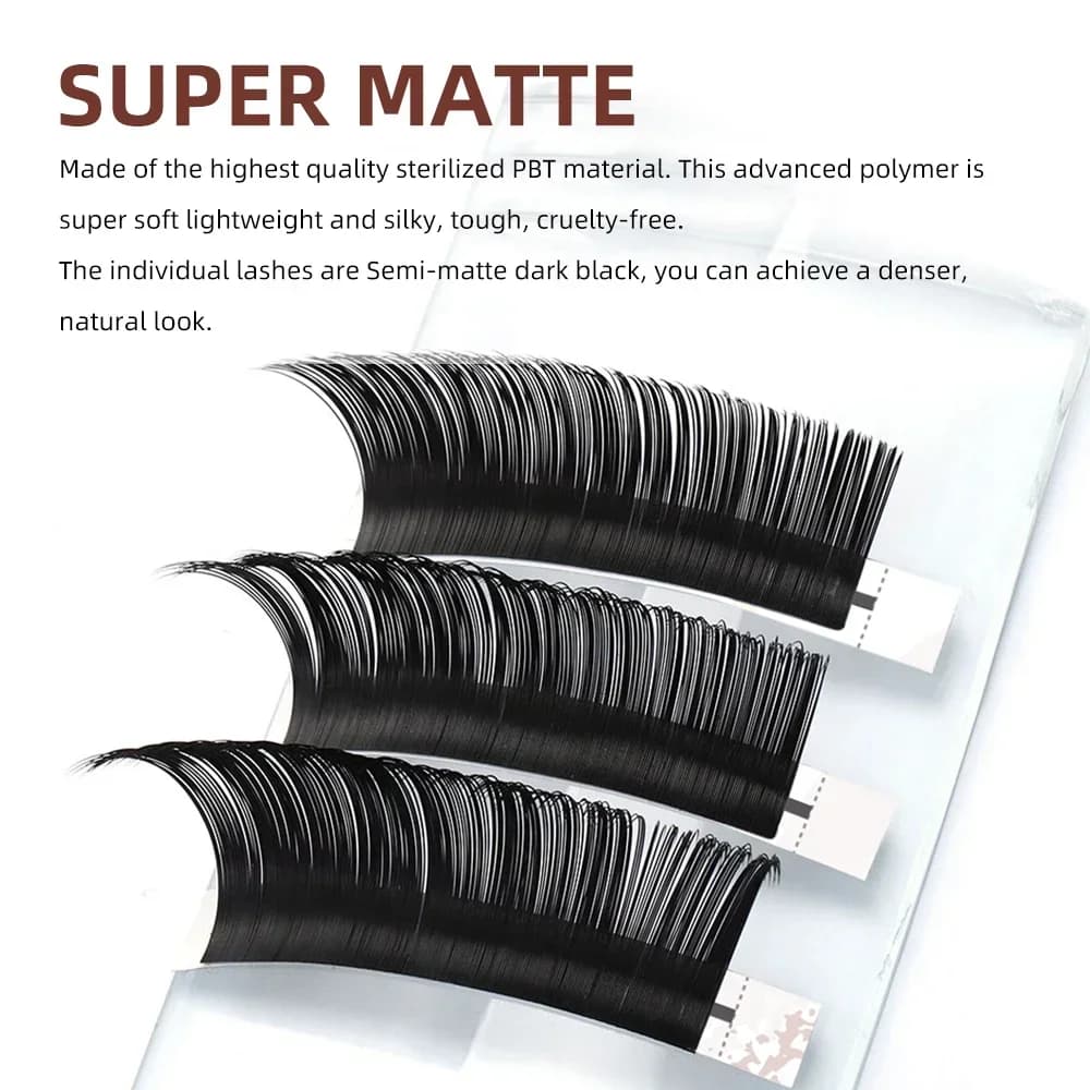 Super Matte Klassiske Individuelle Vippeextensions 0,18mm