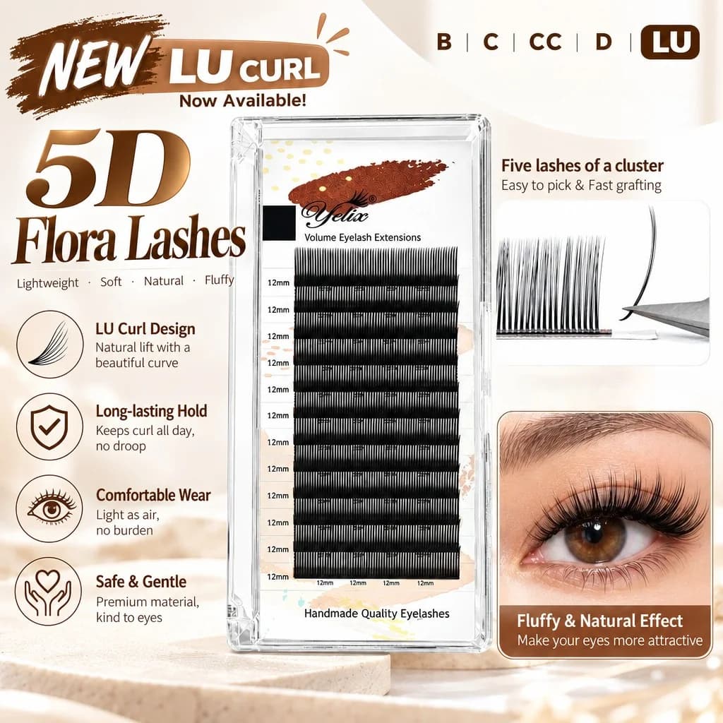 LU Curl 5D Flora Spike Individuelle vippeextensions