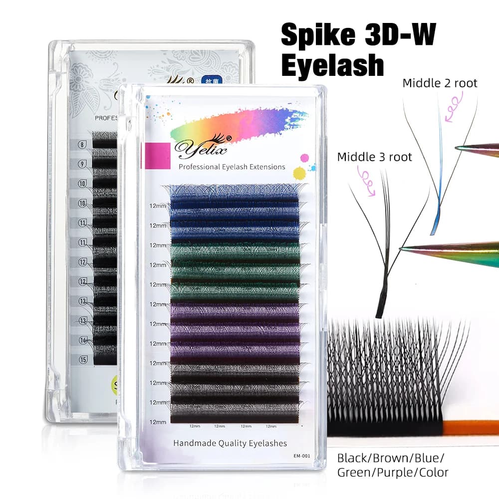 Svarte og lilla spike 3D-W fluffy volumeflater
